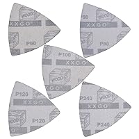 Vista 4 de XXGO 102 Pcs Oscillating Sanding Pads Finger Triangle Sandpaper for Multi Tool Compatible with Bosch Dremel Rigid Milwaukee Makita Multitool Sanding