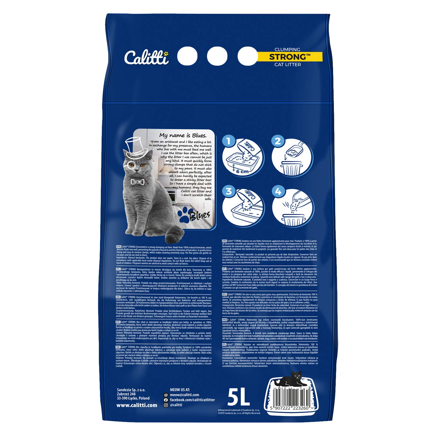 Calitti Katzenstreu Klumpstreu ohne Duft | 100% natrlichem Bentonit | 3  Wochen - 5L : Amazon.de: Haustier