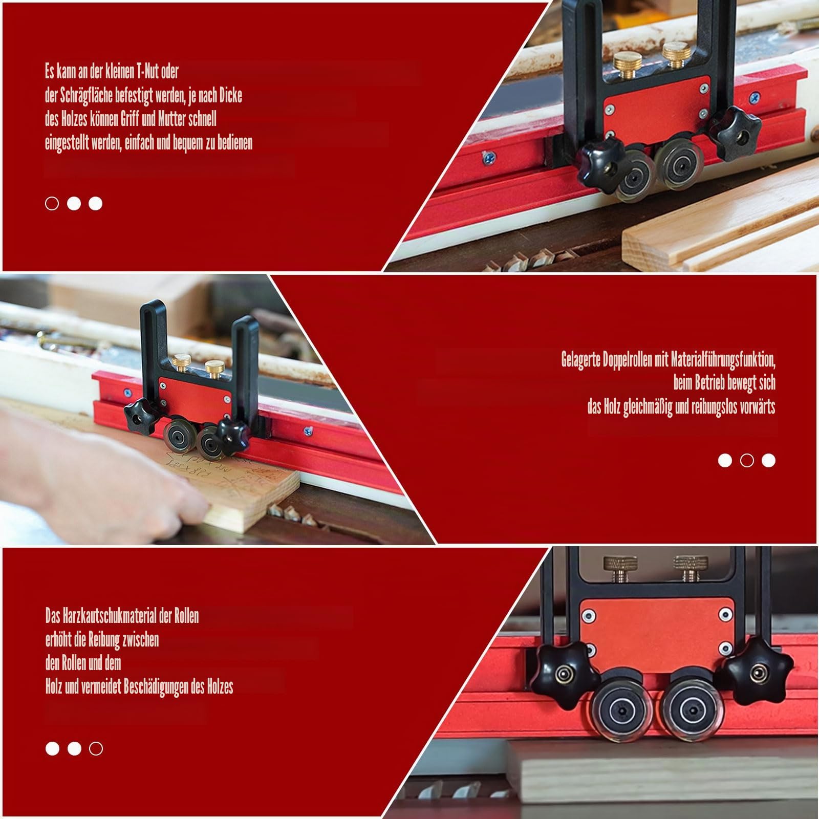 Lagerrollen-Federbretter, Aluminiumlegierung, Mehrzweck-Lagerrolle, Federbrett, Holzbearbeitung, Tischsäge, Press-Feederführung (1)