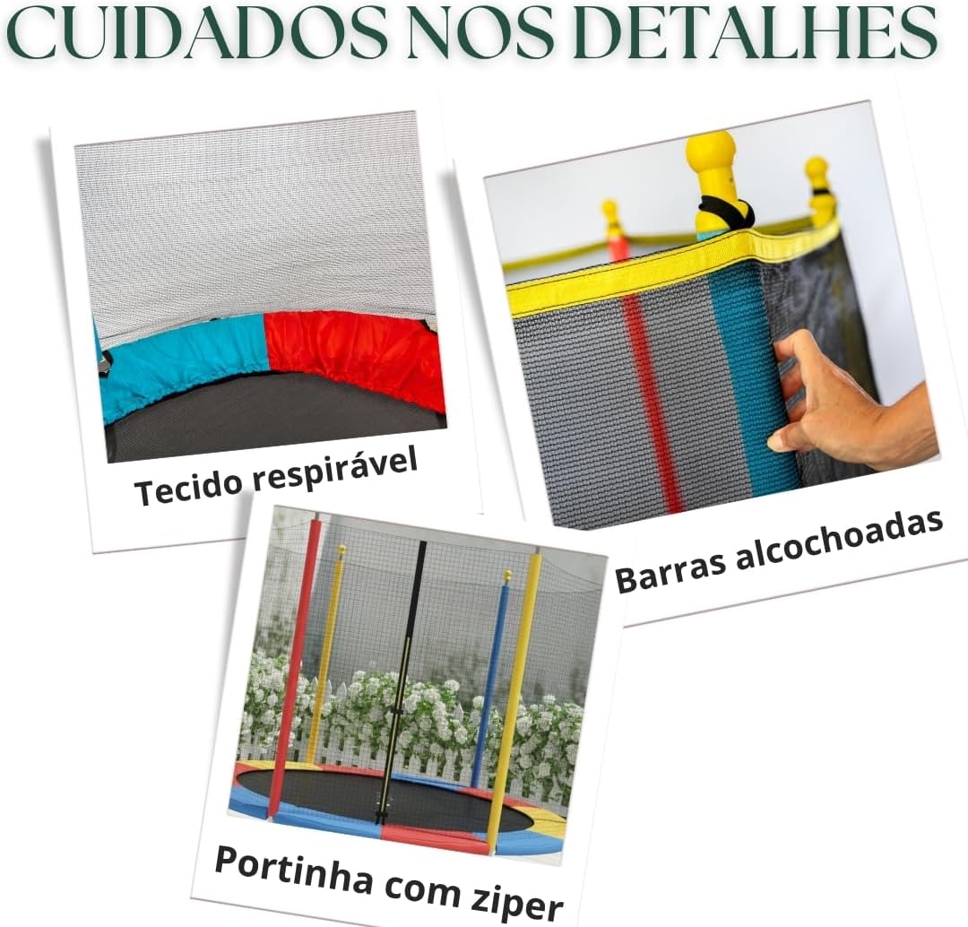 Pula Pula Grande largura 1,80m X altura 1,60m Cama Elástica Infantil Trampolim Playground Desmontável Eloria Pula Pula Grande largura 1,80m X altura 1,60m Cama Elástica Infantil Trampolim Playground Desmontável Eloria