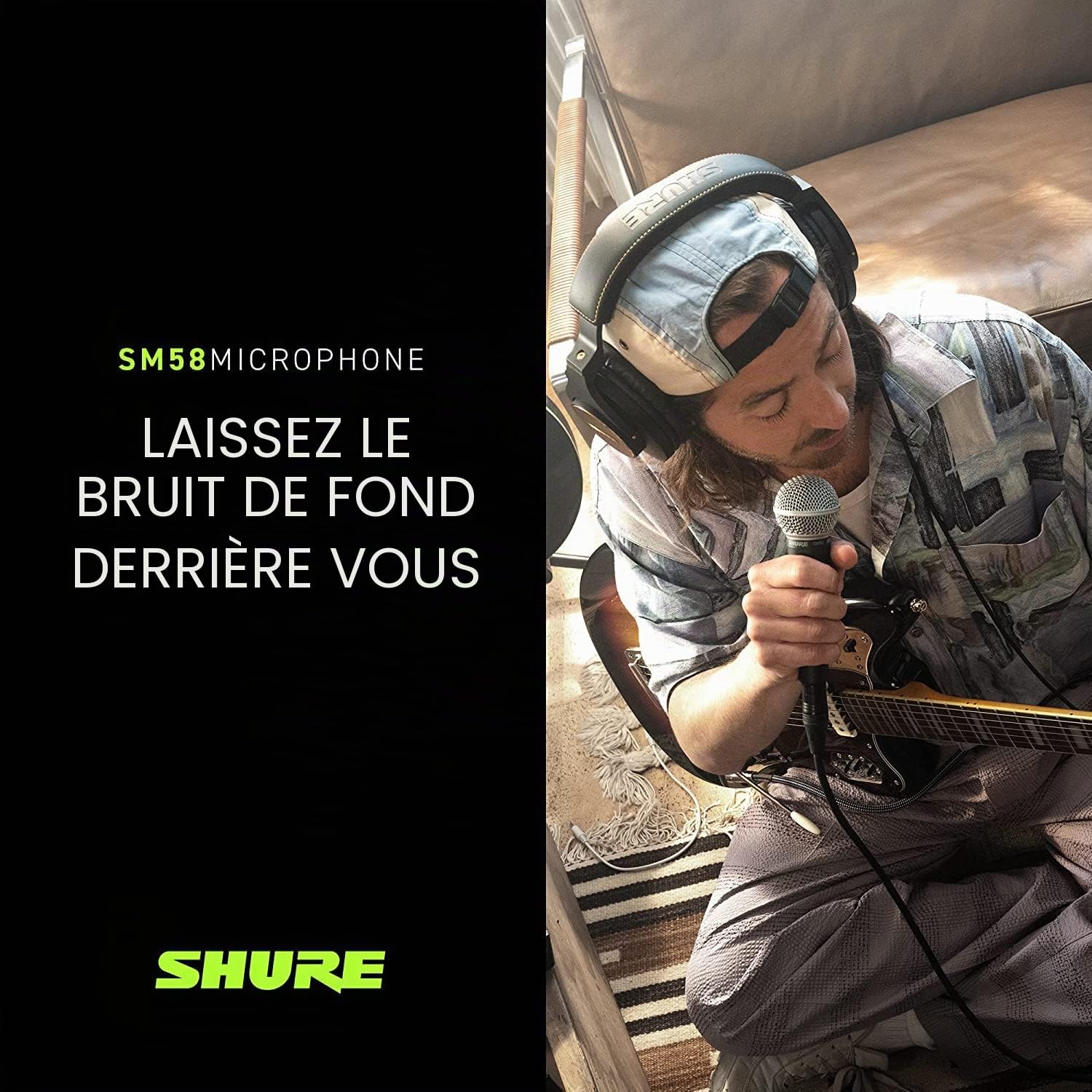 Shure SM58-Lce Microphone Dynamique Cardioïde pour la Voix, Utilisation Professionnelle en Spectacle Live, Sonorisation et Studio D’Enregistrement - (Câble Non Inclus)