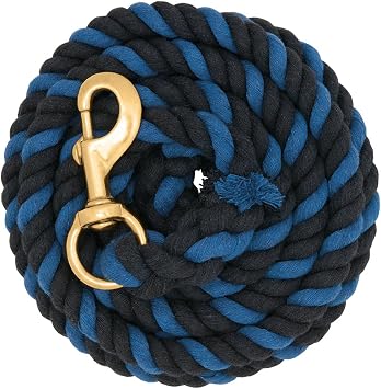 Weaver Leather Cotton Lead Rope, Black/Blue, 5/8 x 10