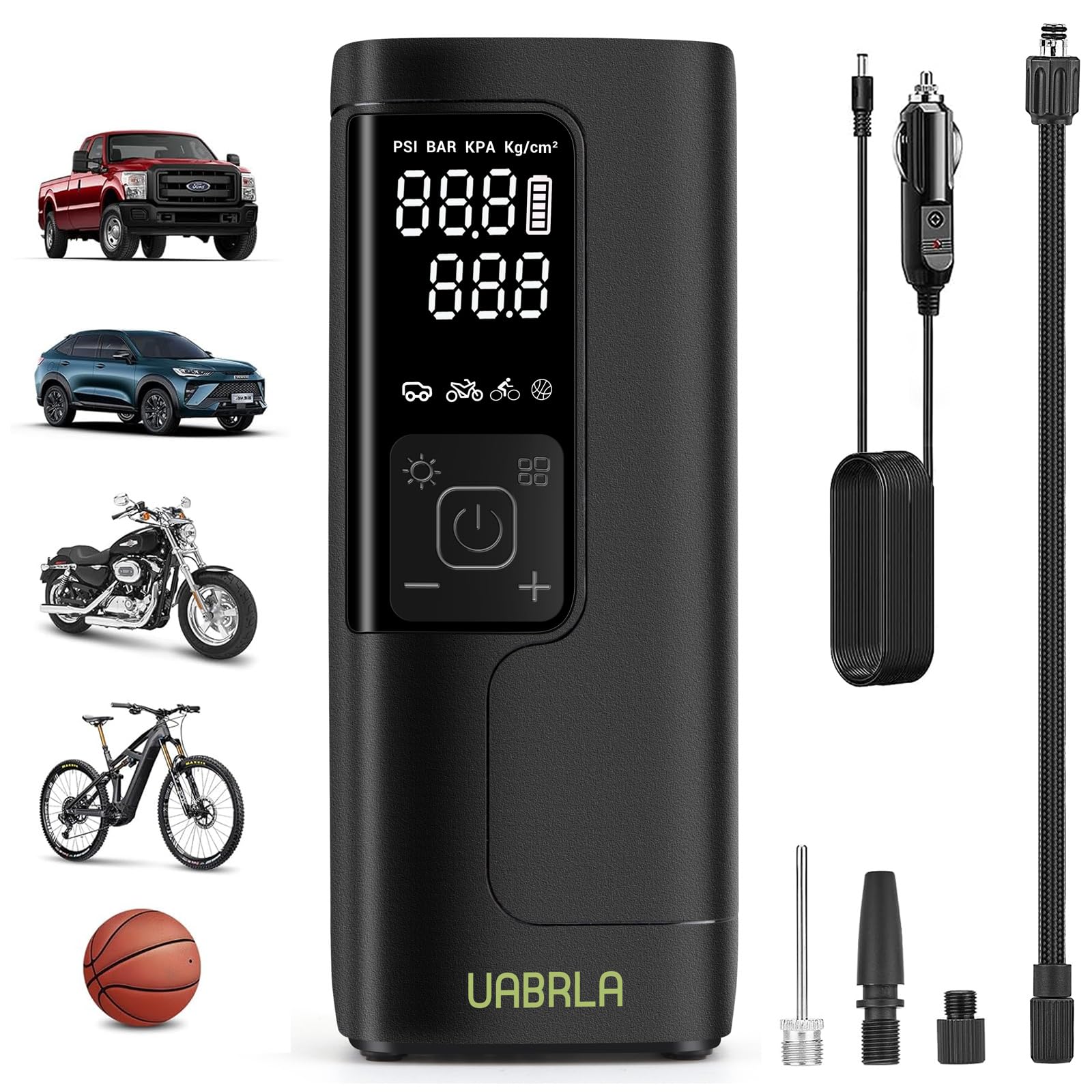 Tire Inflator, 2-IN-1 Portable Air Compressor 20000mAh & 3X Faster Inflation Air Pump for Car w/Digital Tire Pressure Gauge, Cordless Tire Pump for Car, Bicycle, Motorcycle, Ball (2024 New Upgraded?