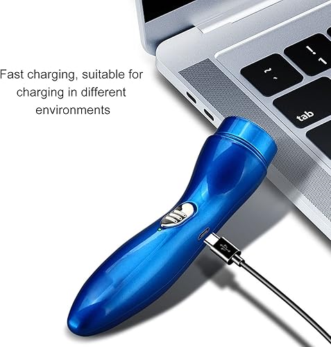 Miniatura 5 de Maquinilla de afeitar eléctrica, afeitadora de cabeza giratoria de alta velocidad silenciosa para el hogar para el automóvil (azul)