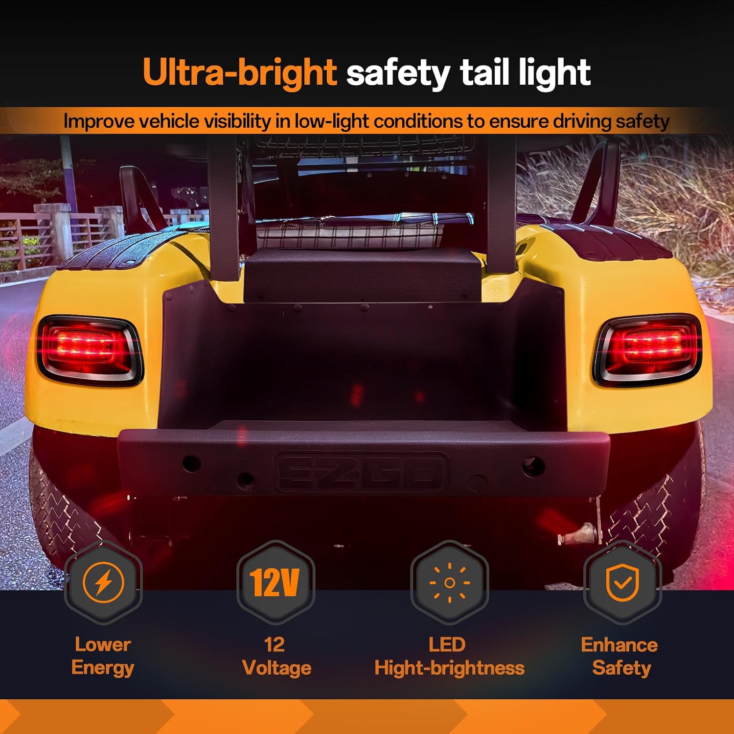 EZGO Light Bar Kit, Golf Cart LED Light Kit for EZGO TXT 1996-2013 Gas&Electric Carts, with 12V Street Legal EZGO Headlight Taillights and Wiring Harness