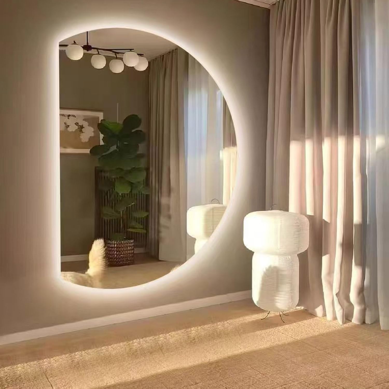 FGXHHS Illuminated Wall Mounted Vanity Mirror with Dimmable LED Lights and Anti-Fog Technology