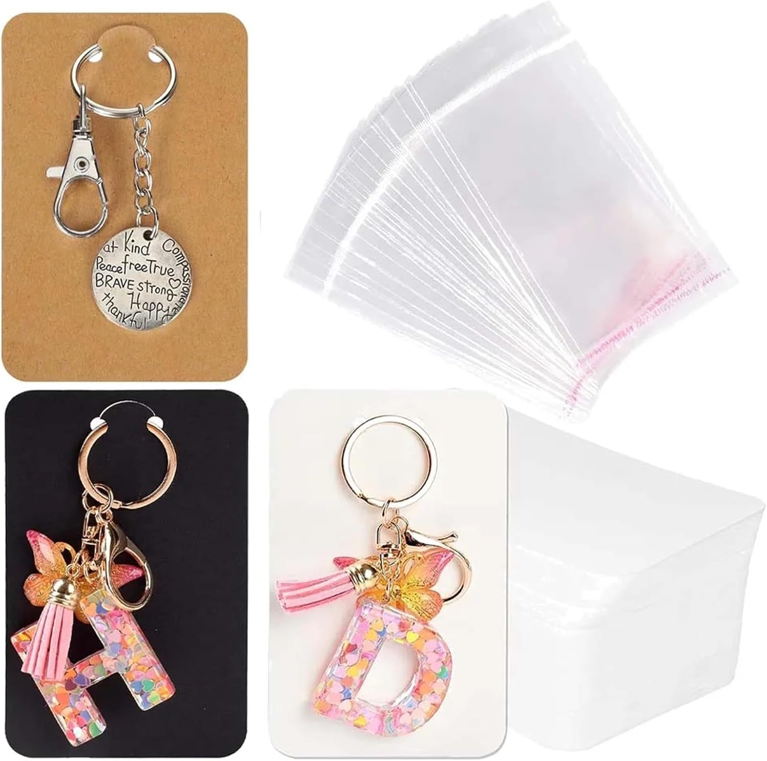 Earring Display Holder Cards 600pcs Keychain Display Cards Holder Self-Sealing Bags for Jewelry Organizers Storage Packaging Supplies Material for Selling(Purple 6x9)
