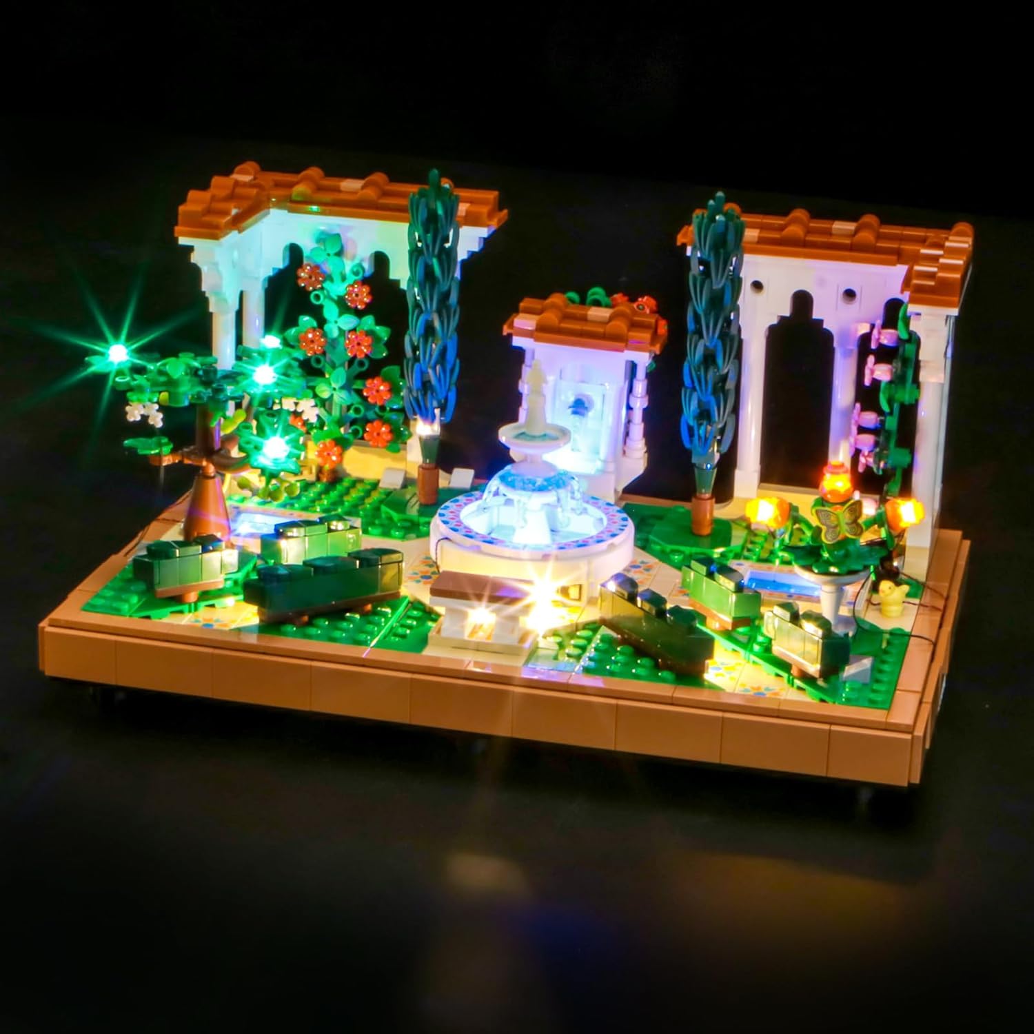BrickBling Light Compatible with Lego Icons Fountain Garden, LED Lighting Compatible with Lego 10359 (No Model Set) (Classic Version Light)