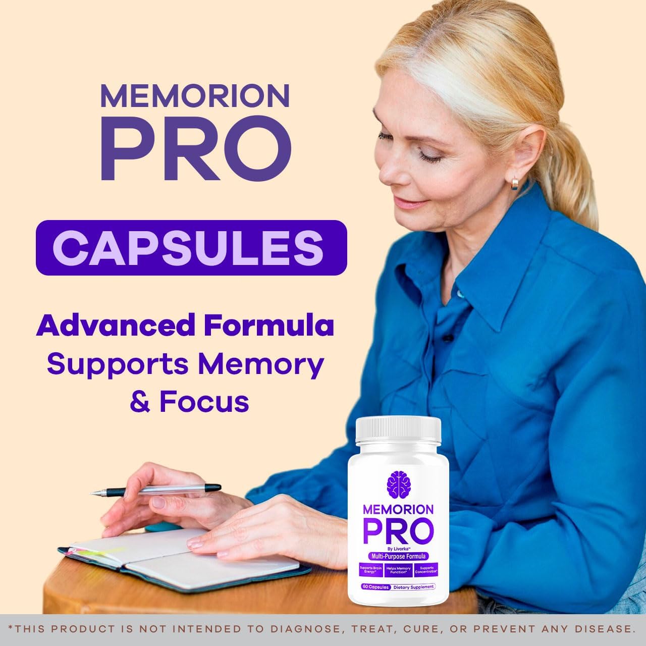 Memorion Pro Multipurpose Capsules - Official Memorion Pro Daily Support Brain Health Supplement Pills Advanced Formula, MemorionPro Premium Brain & Memory Focus, 60 Capsules for 1 Month - Image 2