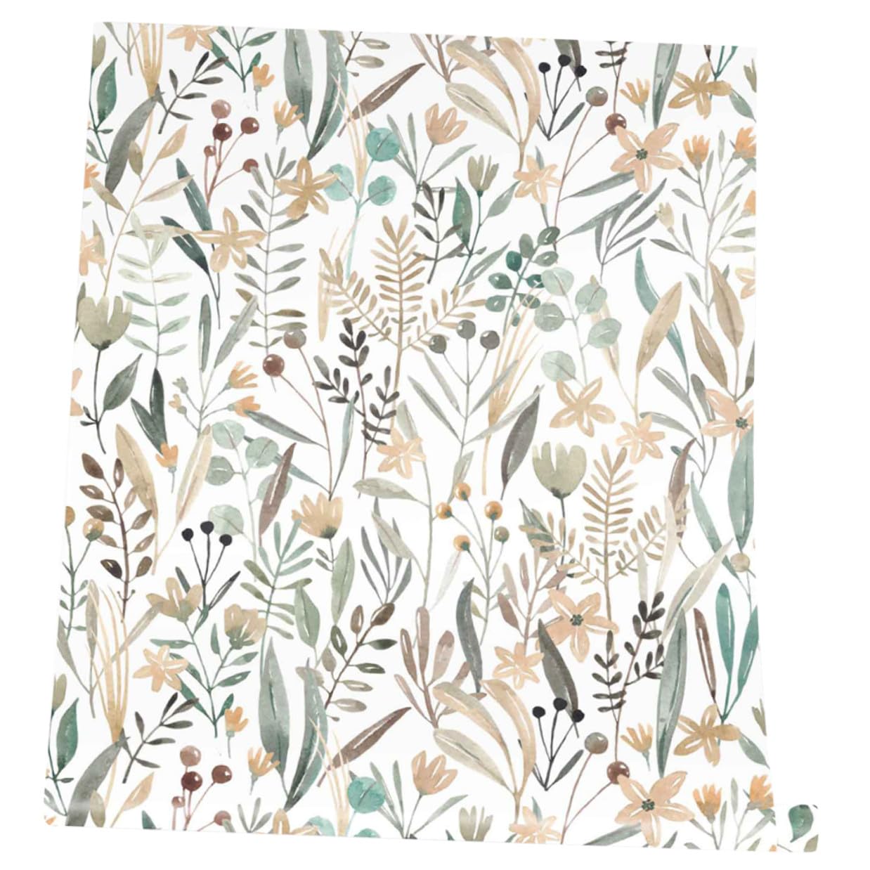 Papier peint floral imperméable aquarelle lavable et réutilisable pour salle de bain