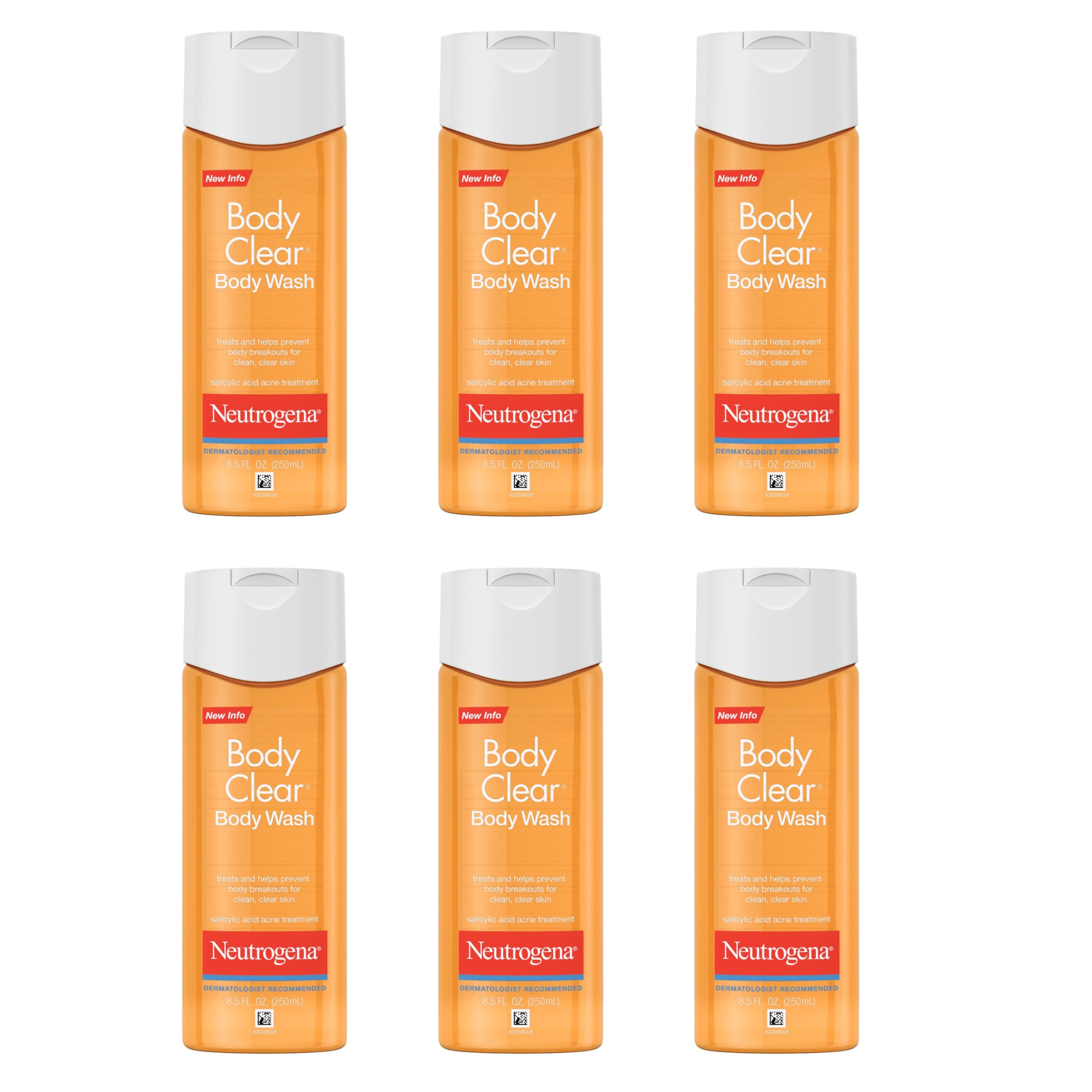 Neutrogena Body Clear Acne Body Wash 6‑Pack