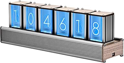 Amazon Co Jp ニキシー管風置き時計 目覚まし時計 Rgbフルカラー 6桁led デジタル置時計 卓上時計 Diy 飾り物 新築祝いに 贈り物 プレゼント ホーム キッチン