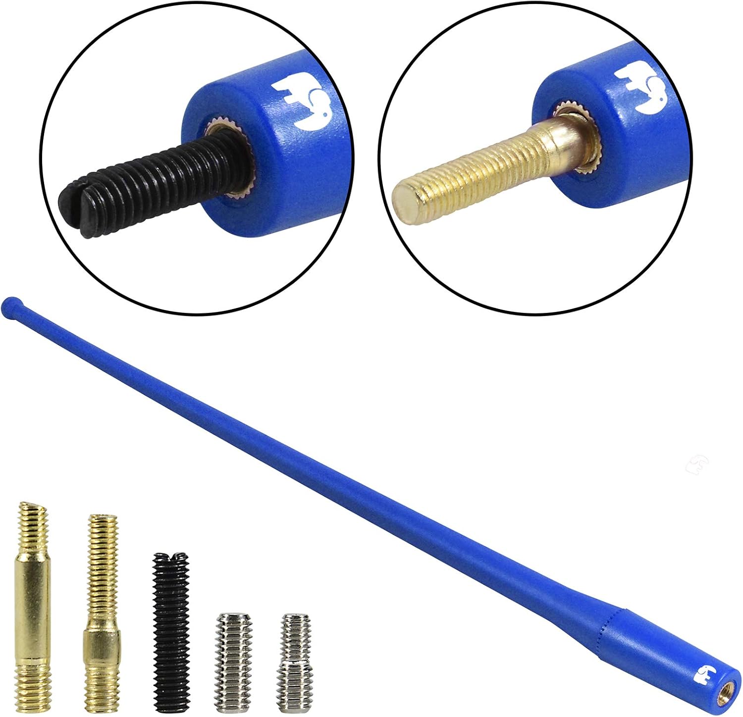ONE250 13" inches Flexible Rubber Antenna, Compatible with All Dodge RAM Trucks (RAM 1500, RAM 2500 or RAM 3500 1994-2023) - Designed for Optimized FM/AM Reception (Blue)