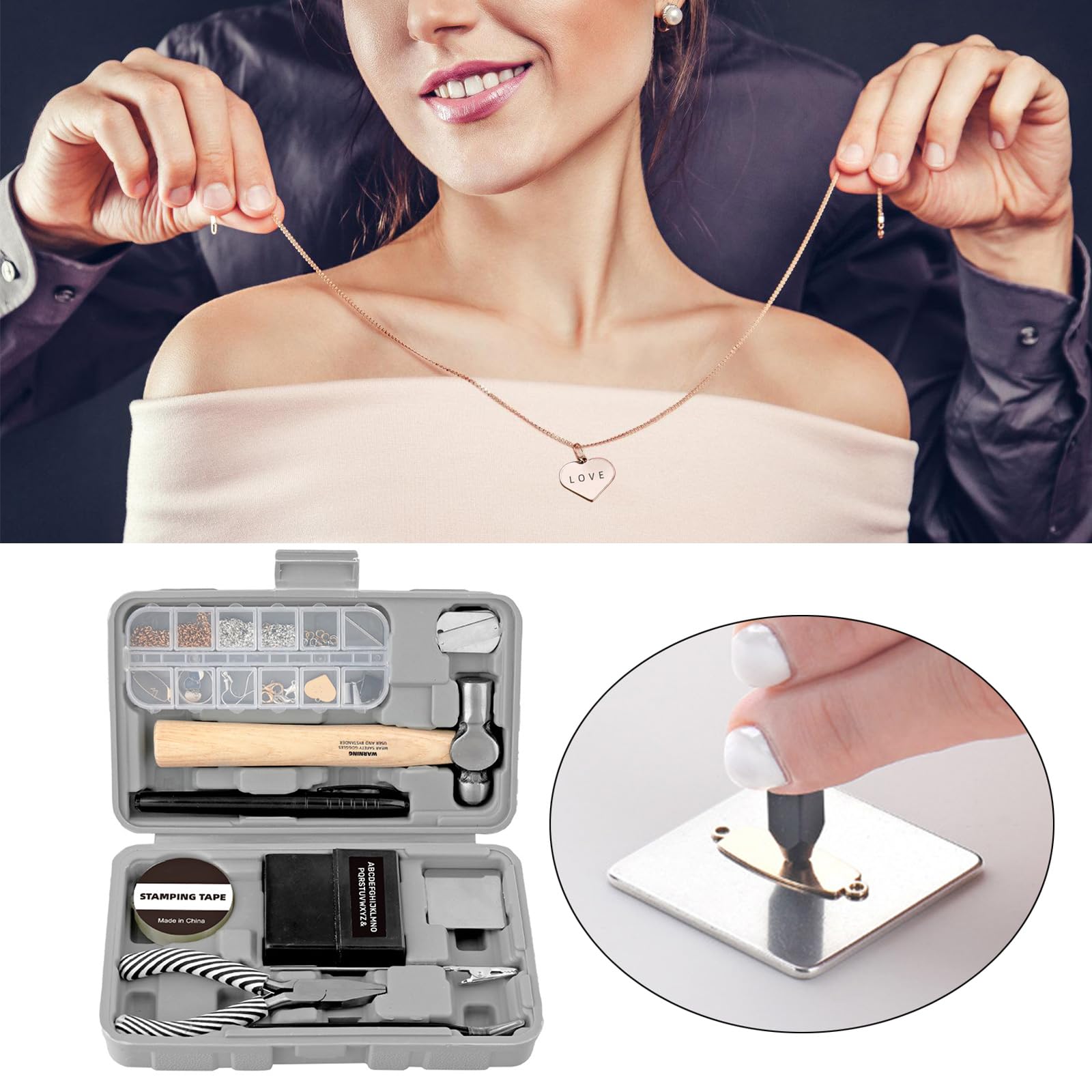 Set di celle per gioielli, kit di attrezzi per la creazione di gioielli, ago, pinza per il naso, tagliafili, perle, riparazione, attrezzatura per gioielli multifunzione