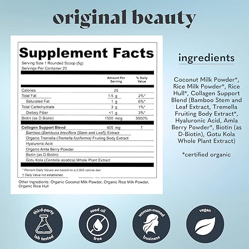 Miniatura 2 de Copina Co. Mezcla de crema de colágeno vegano original: bebida de batido de colágeno a base de plantas, mezcla cremosa vegana | Sabor original | 1