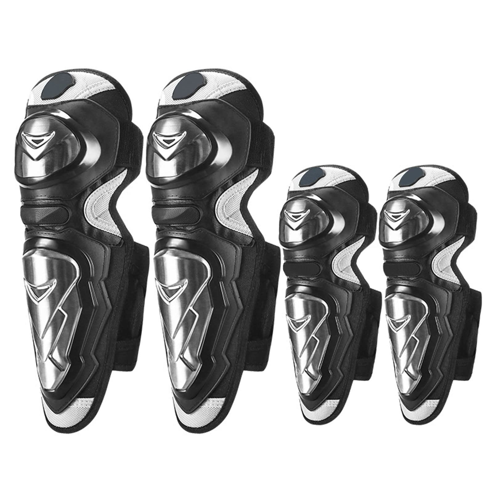 Protege Genoux, Genouillère Moto Route Coudières Protection Moto Acier Inoxydable Equipement Moto Cross pour Moto Vélo Ski Snowboard, Protection Coude Et Genoux 4 Pcs