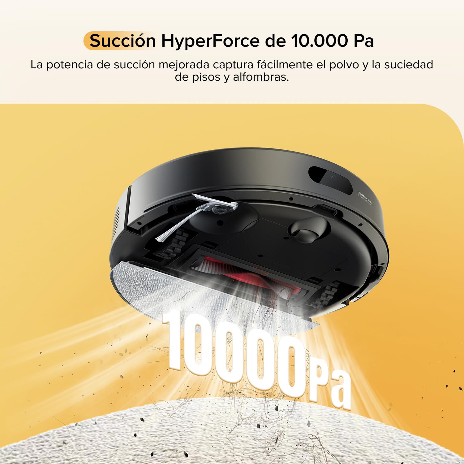 roborock Q7 M5 Robot Aspirador y Fregasuelos 2 en 1 de 10000 Pa, Robot Vacuum con Doble Sistema Antienredos, Navegación PreciSense LiDAR, Controlado por App y Comando por Voz (Negro Set)