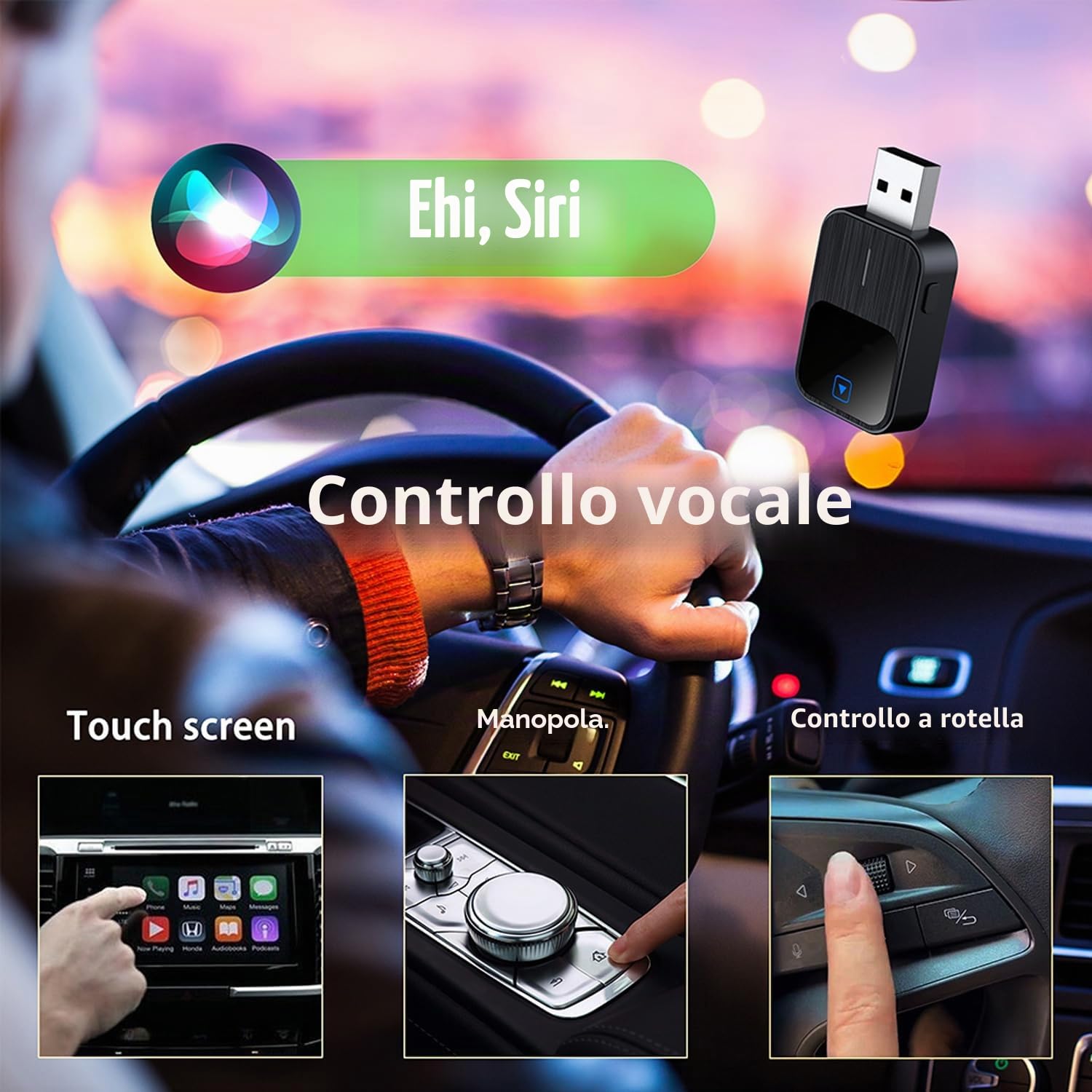 CarPlay Wireless Adapter 2025 Upgrade CarPlay Dongle,Adapter 2 in 1 CarPlay & Android Auto Converts Wired to Wireless per iPhone, Plug and Play Adapter Compatible with iPhone iOS 10+/Android11+