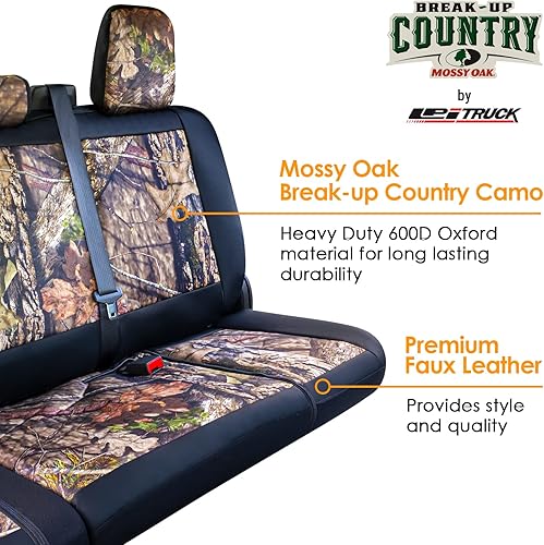 Miniatura 2 de Mossy Oak - Funda de Asiento de Banco de Camión Camuflada para Todas las Camionetas Pickup Silverado F-150 Ram Sierra Titan Tundra de Tamaño