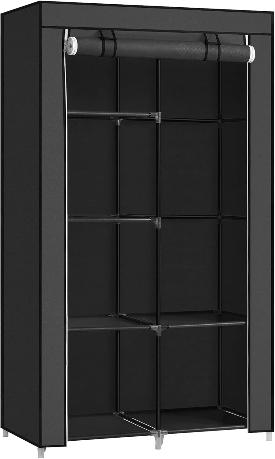 SONGMICS Fabric Wardrobe, Clothes Storage Organiser with 2 Hanging