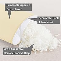 Vista 3 de WhatsBedding Almohada corporal de espuma viscoelástica con funda de algodón transpirable con cremallera, almohada de cuerpo completo para adultos