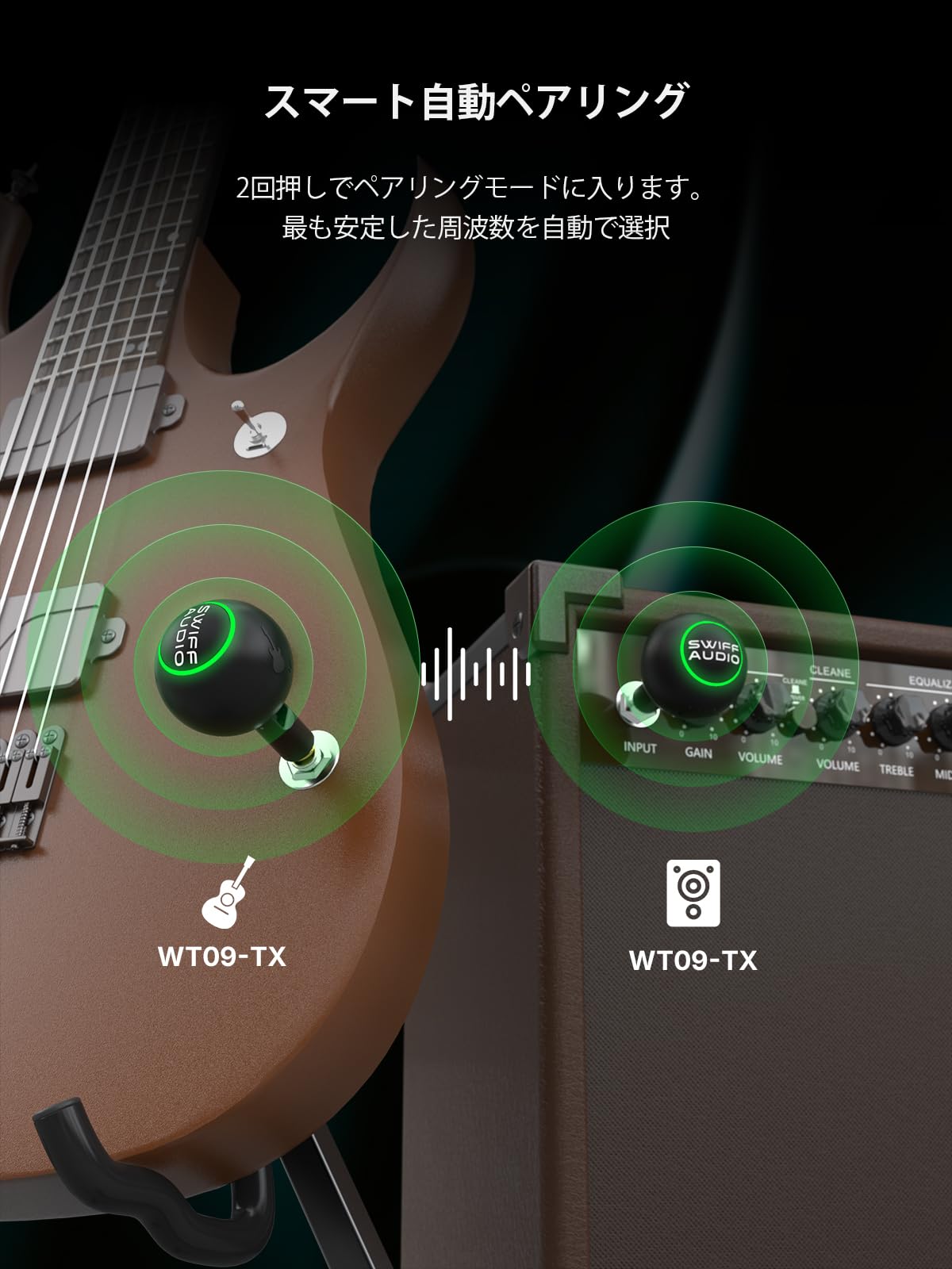 Amazon.co.jp: SWIFF AUDIO ギター ワイヤレスシステム 低遅延4ms 2.4