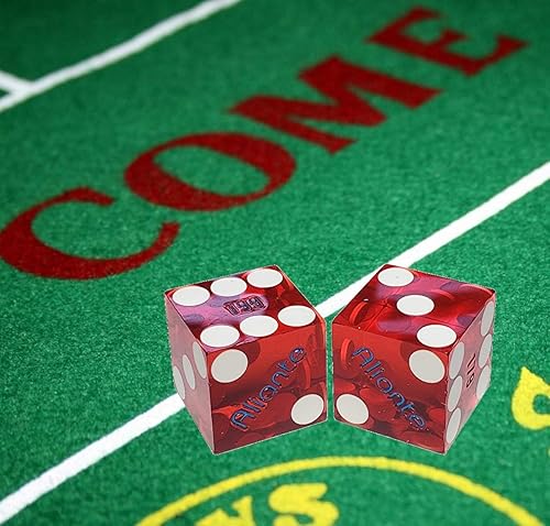 Miniatura 3 de Cyber-Deals Par de dados de 0.748 in con números de serie a juego  Auténticos dados de mesa de casino de Las Vegas (Linq (rojo pulido))