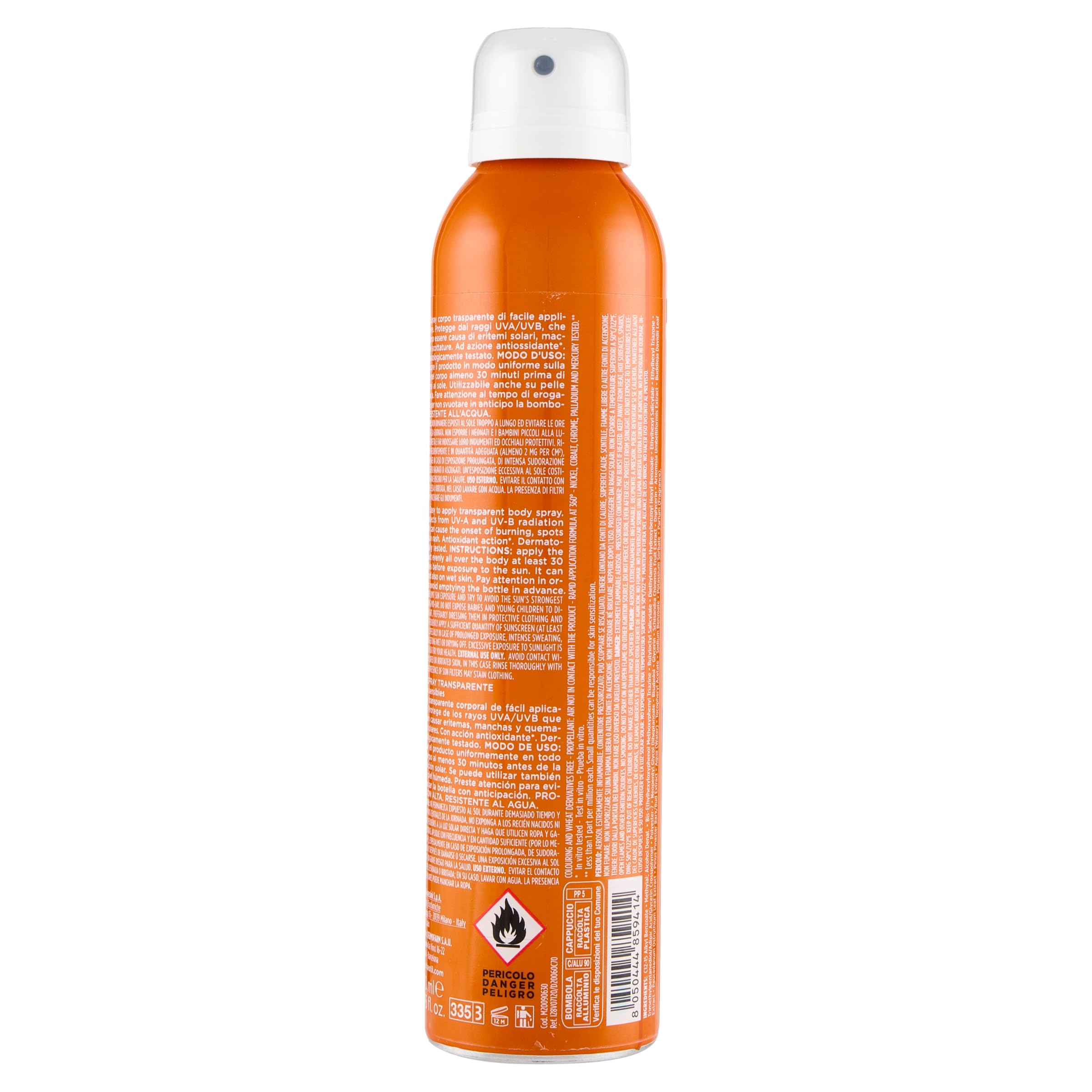 Rilastil Sun System Transparent, Spray Corpo Trasparente, Azione Antiossidante, Texture Ultra Leggera, per Tutti i Tipi di Pelle, SPF 30, Confezione da 200ml
