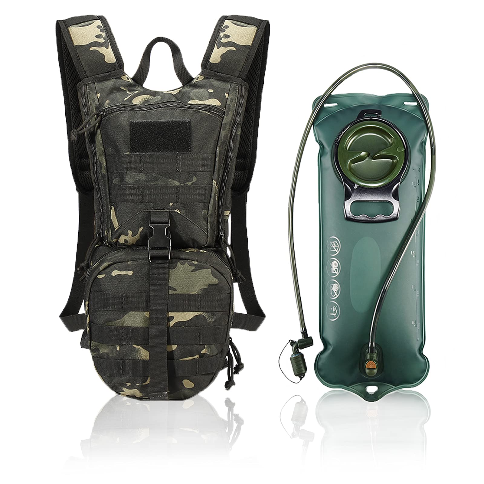 vAv YAKEDA Tactical Hydration Pack Backpack 900D with 2.5L TPU Water Bladder for Mountain Biking, Hiking, Running,Hunting, Walking and Climbing