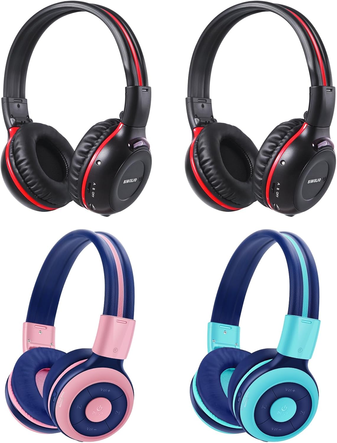 SIMOLIO Wireless IR Headphones for Car DVD and Bluetooth