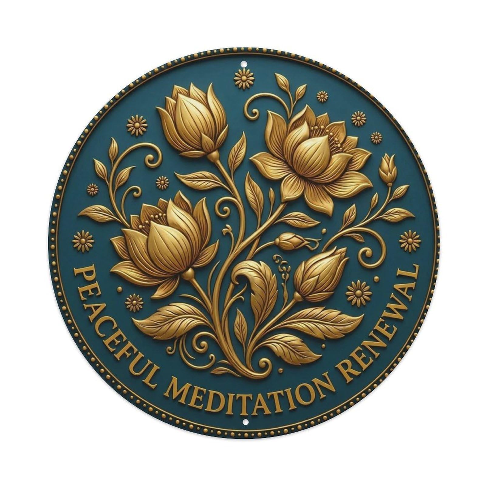 Vintage Peaceful Meditation Renewal Flower Zen Yoga Metal Tin Sign