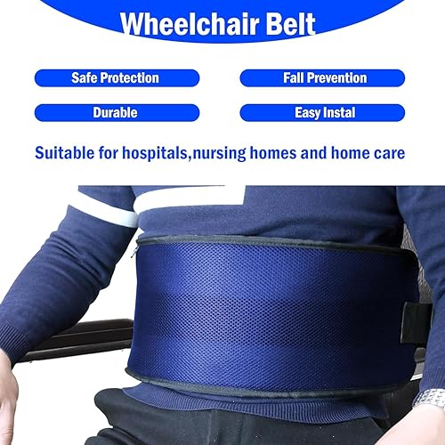 Miniatura 10 de Sistemas de retención de cinturón de seguridad para silla de ruedas, correa ajustable para pacientes, seguridad para ancianos (negro)