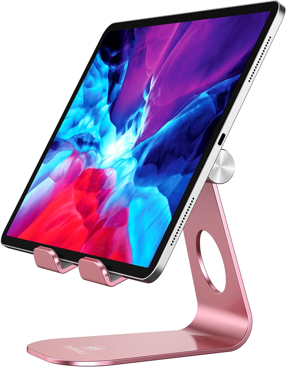 Doboli Tablet Stand Tablet Holder for Desk Adjustable Stand Foldable Tablet Holder Compatible with Ipad Galaxy Tab iPhone Kindle Rose Gold