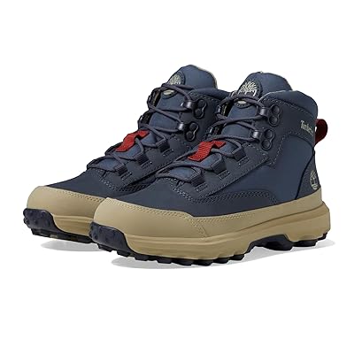 Timberland Kids Converge Mid Lace Up Boots (Big Kid) Boys Shoes Dark Blue Nubuck