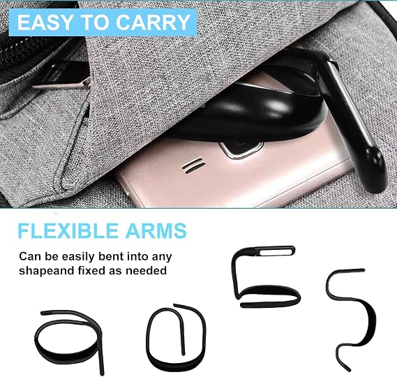 Coverzone LED Book Reading Light Flexible Book Neck Light Adjustable Brightness Table Lamp 3 Colors Reading Light Bendable Sleeve Light Suitable for Repair Night Run Walking Type-C Charging Inlet Camping FH8 [Energy Grade A+]