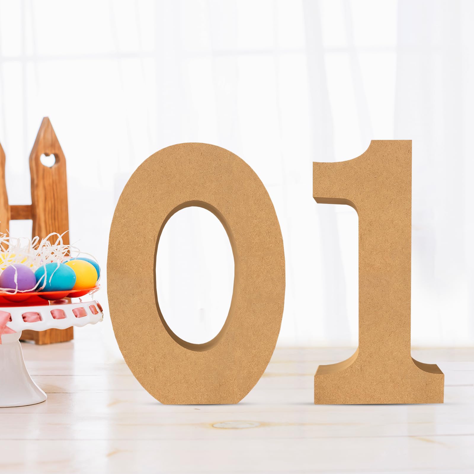 Aruatu 12 Inch Balsa Wooden Numbers Unfinished Wood Numbers for Wall Decor Decorative Standing Numbers Large Numbers for Wall Decoration for Craft Home Party Projects (2) - Image 3