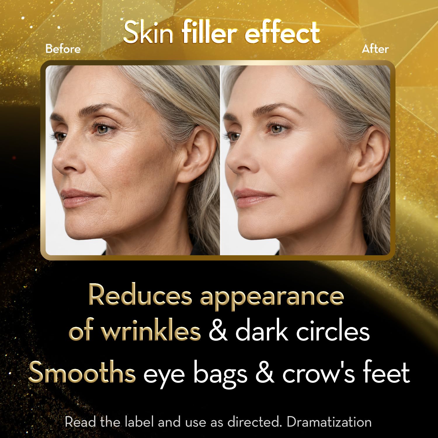 Cicatricure Gold Lift - Crema antiarrugas para ojos y labios, cuidado de la piel antienvejecimiento para reducir las ojeras, la hinchazón y las líneas de expresión, 0.5 onzas (paquete de 3)