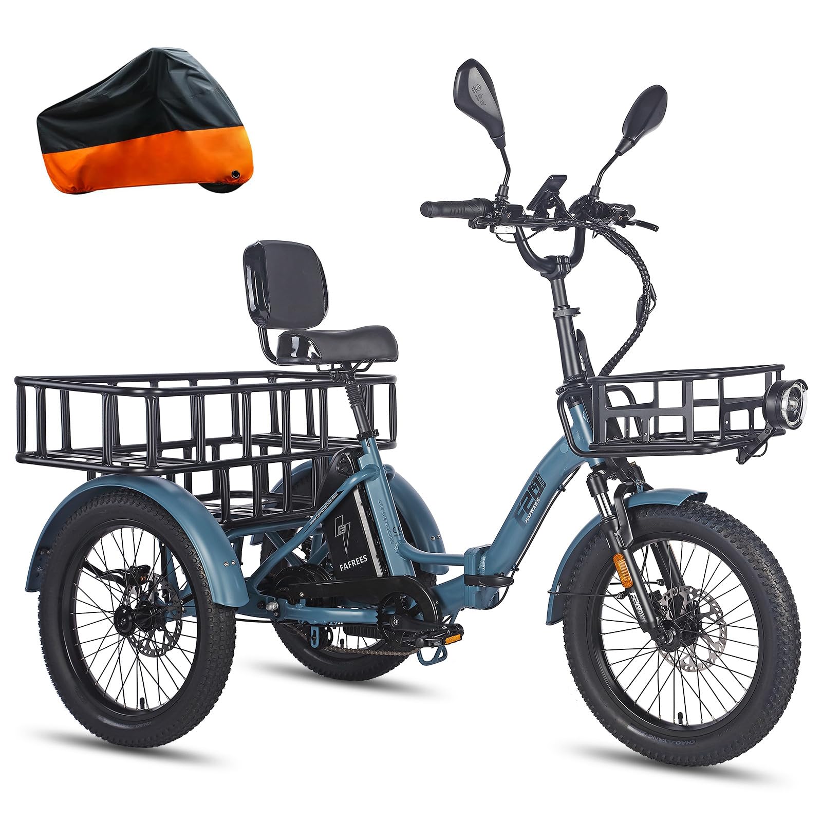 F20 MATE Foldable Electric Tricycle for Adults – 3 Wheel Ebike, Fat Tire Cargo Trike, Adult Foldable Tricycle, Electric Trike, Urban Commuter & Leisure Ride