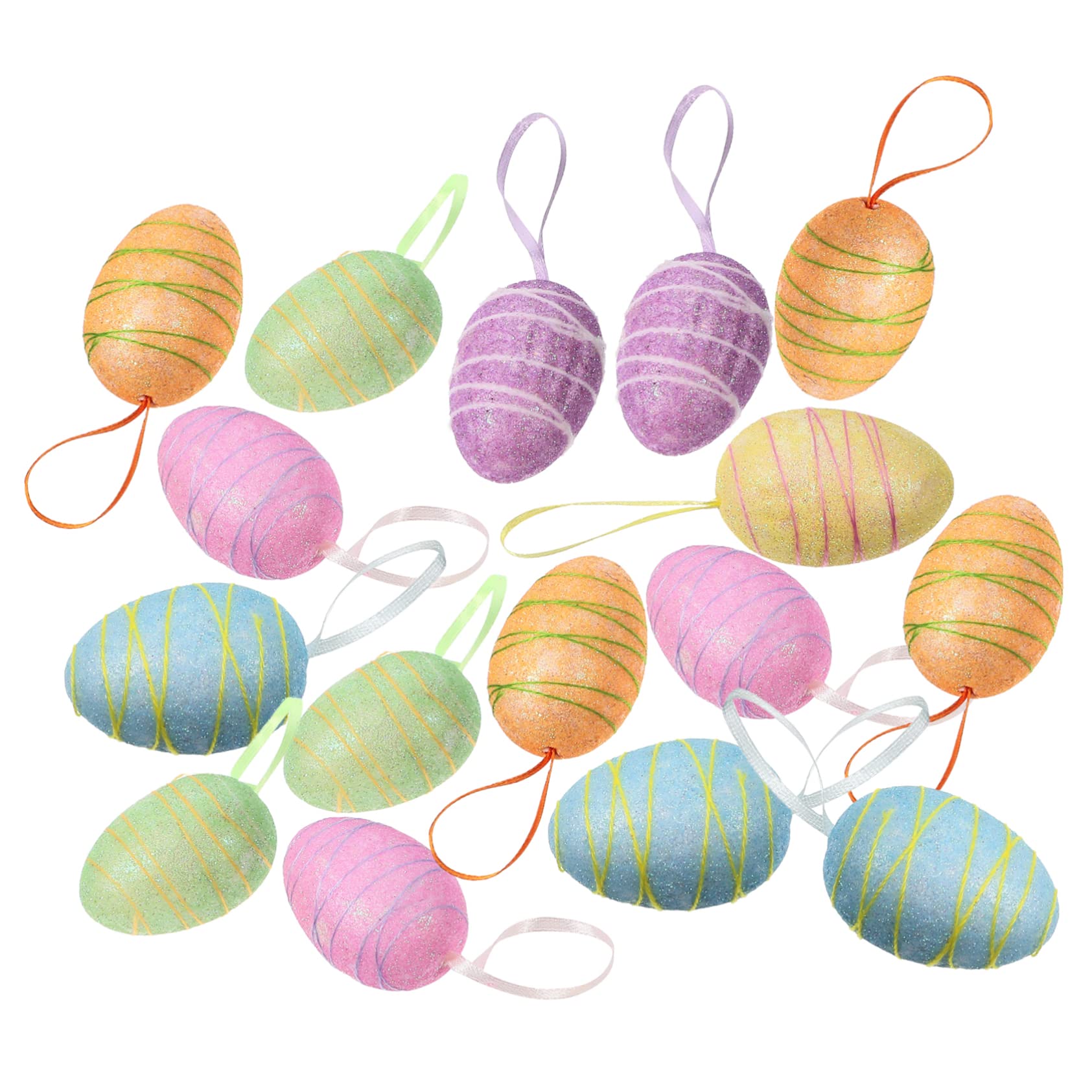 Cabilock 60 Piezas De Pascua Adorno De Huevo De Pascua Ornamento Feliz Pascua Huevo De Pascua Colgante Decoración De Colgantes Vistoso Decoración del Árbol Navidad Espuma