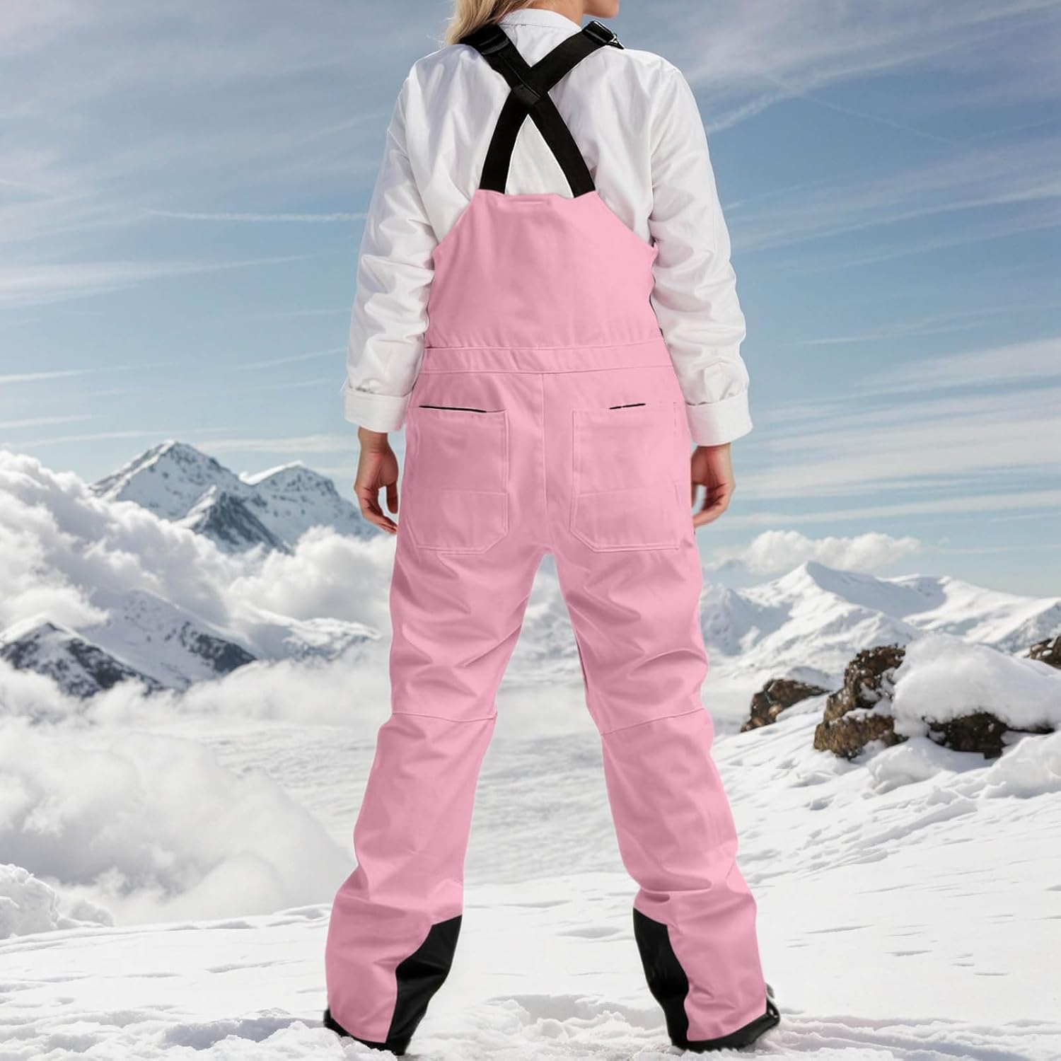 Ski Bib Snowsuit For Women Waterproof Insulated Ski Suspenders Pants Winter Snow Season Outdoor Warm Skiing Jumpsuit