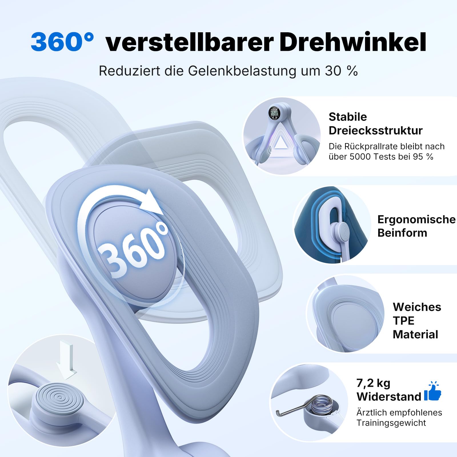 MERACH Thigh Master, Oberschenkeltrainer, Beckenbodenmuskeltrainer, Trainingsgerät für die Innenseite der Oberschenkel für zu Hause, Beckenbodenstärkungsgerät für Frauen