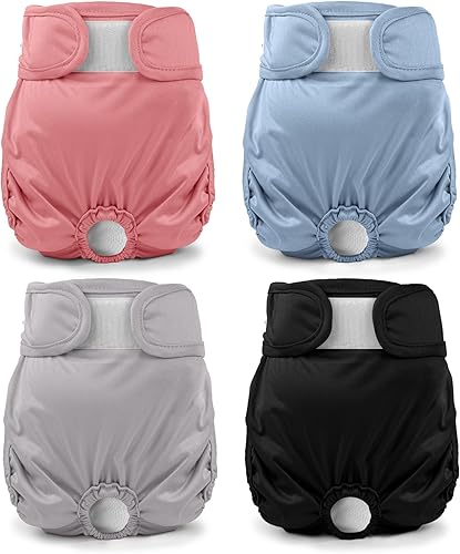 Miniatura 9 de Pañales para perras para perros medianos, paquete de 4 pañales reutilizables lavables premium para perritos en período de calor, incontinencia,