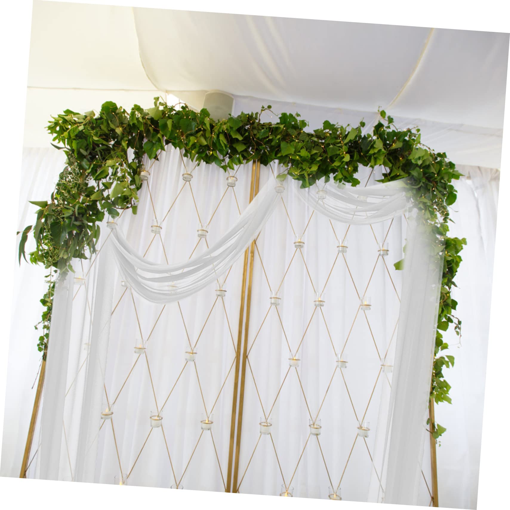 TOPBATHY 3St Hintergrundschleier im Freien Hochzeitsvorhang Deckenvorhang Gardinen hochzeitsdeko Fenstervorhänge Hochzeitsbogen Stoffvorhang Hochzeitsbogenplatten Schönheitsgarn Weiß