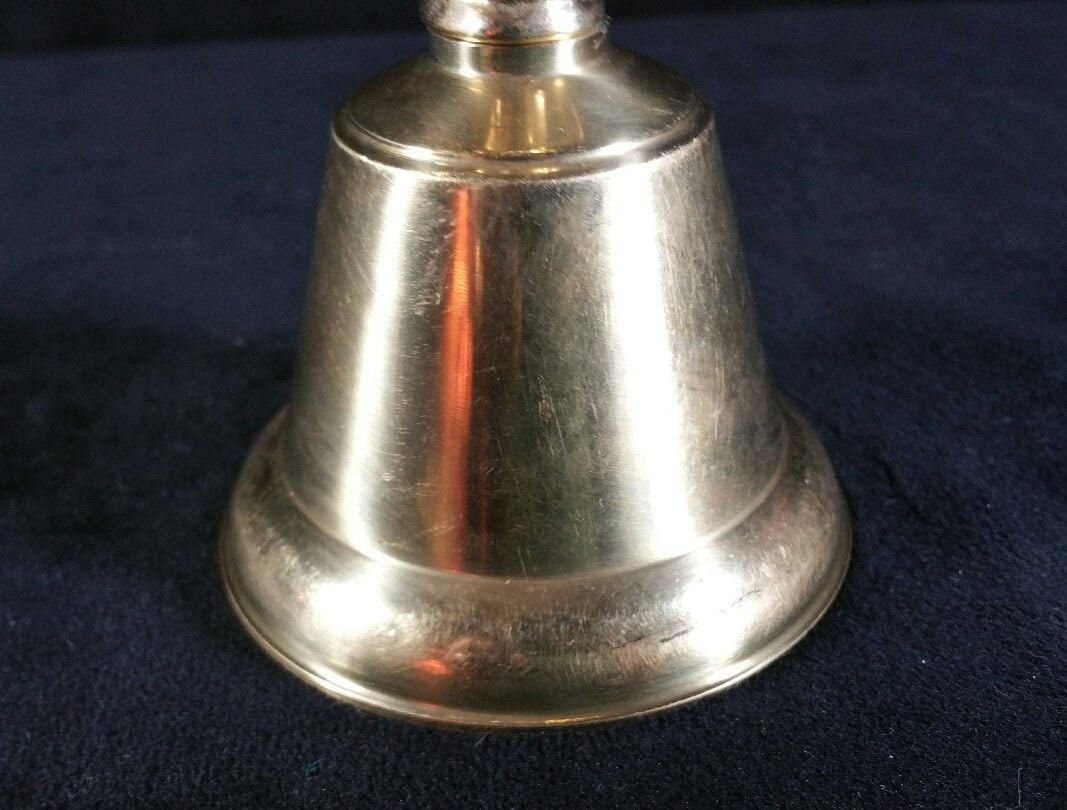 PIRU Solid-Brass-Bell-With-Unicorn-Handle-3-25-034-Wide-At-Bottom-Edge-x5-5-034-Tall-V-FINE Solid-Brass-Bell-With-Unicorn-Handle-3-25-034-Wide-At-Bottom-Edge-x5-5-034-Tall-V-FINE Solid-Brass-Bell-W