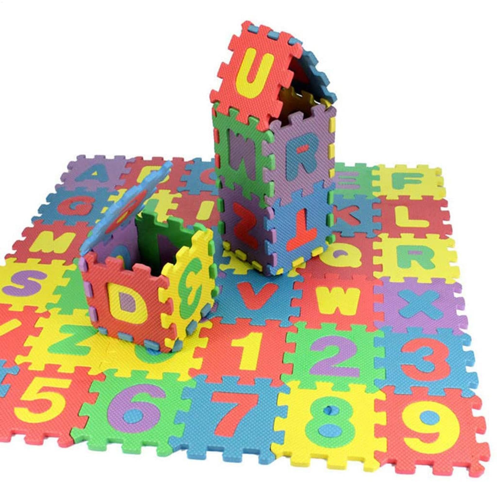 Genérico Alfombra de Juego para bebés de 36 Piezas, Alfombra de Juego para niños con Alfabeto y números, Rompecabezas de Piso Grueso de EVA con Antideslizante y Resistente al Agua, Rompecabezas