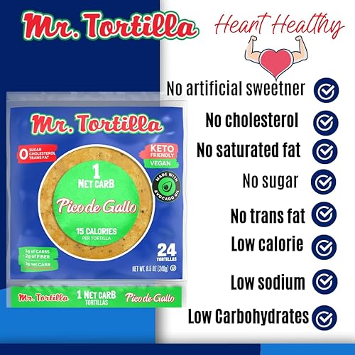 Miniatura 28 de Mr. Tortilla Conchas suaves para taco keto bajas en carbohidratos, bocadillos saludables veganos y alternativa de pan, 1 carbohidrato neto, 15