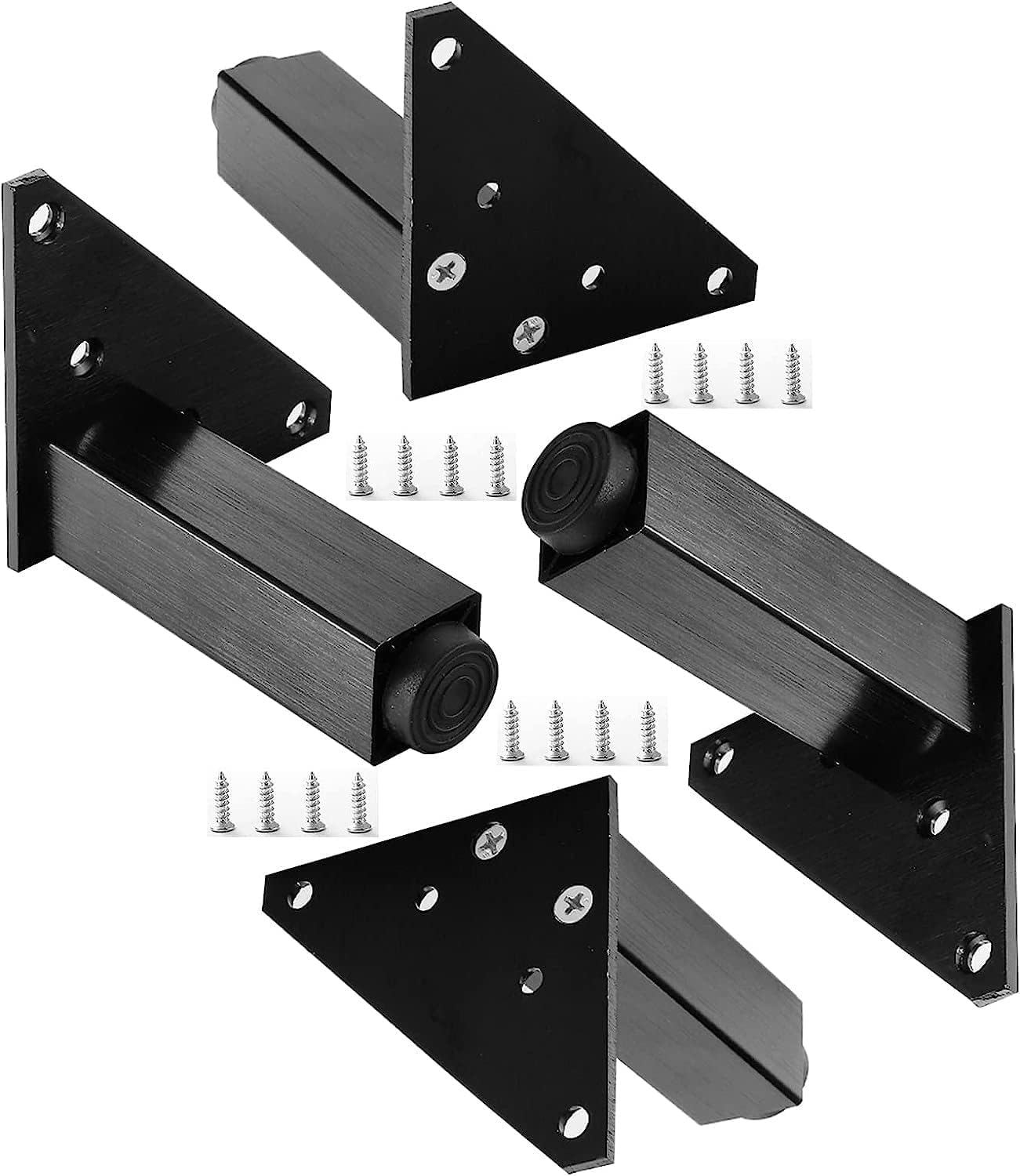 4 Pcs Furniture Legs Adjustable Legs Black Table