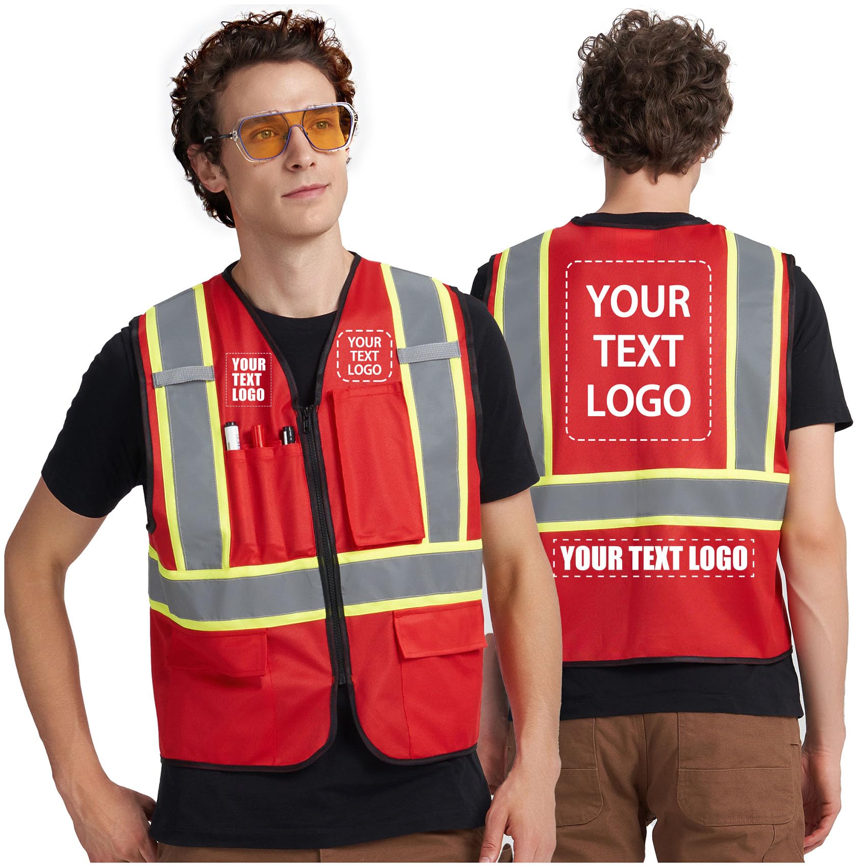 A-KSAFETY Custom High Visibility Reflective Safety Vest with logo