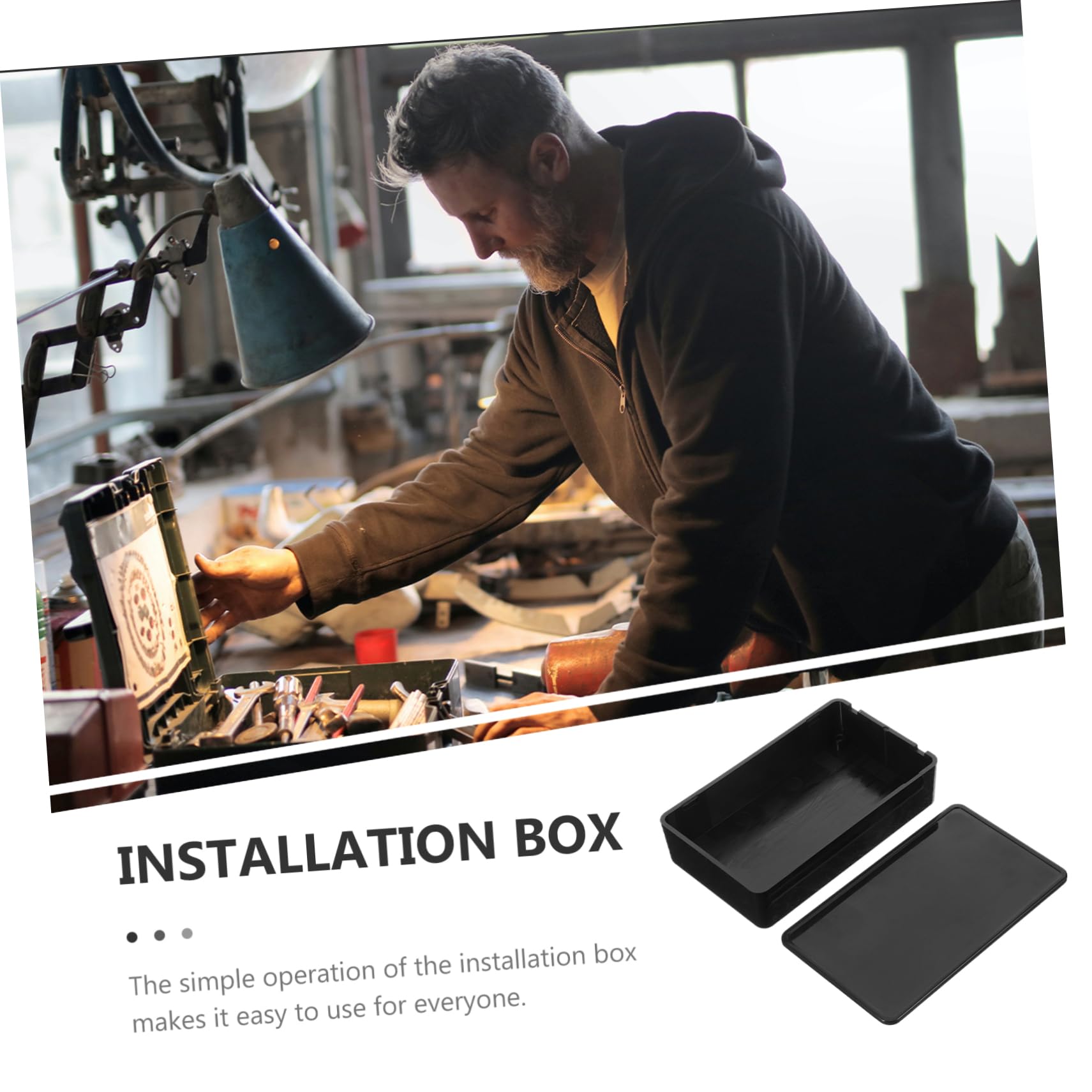 DOITOOL 5 Ensembles Boîtier D'installation D'alimentation Coffre De Rangement Caisse Rangement Boîtes De Jonction Petit Coffret En Plastique Boîtes Pour Projet Black 4 Pièces * 5