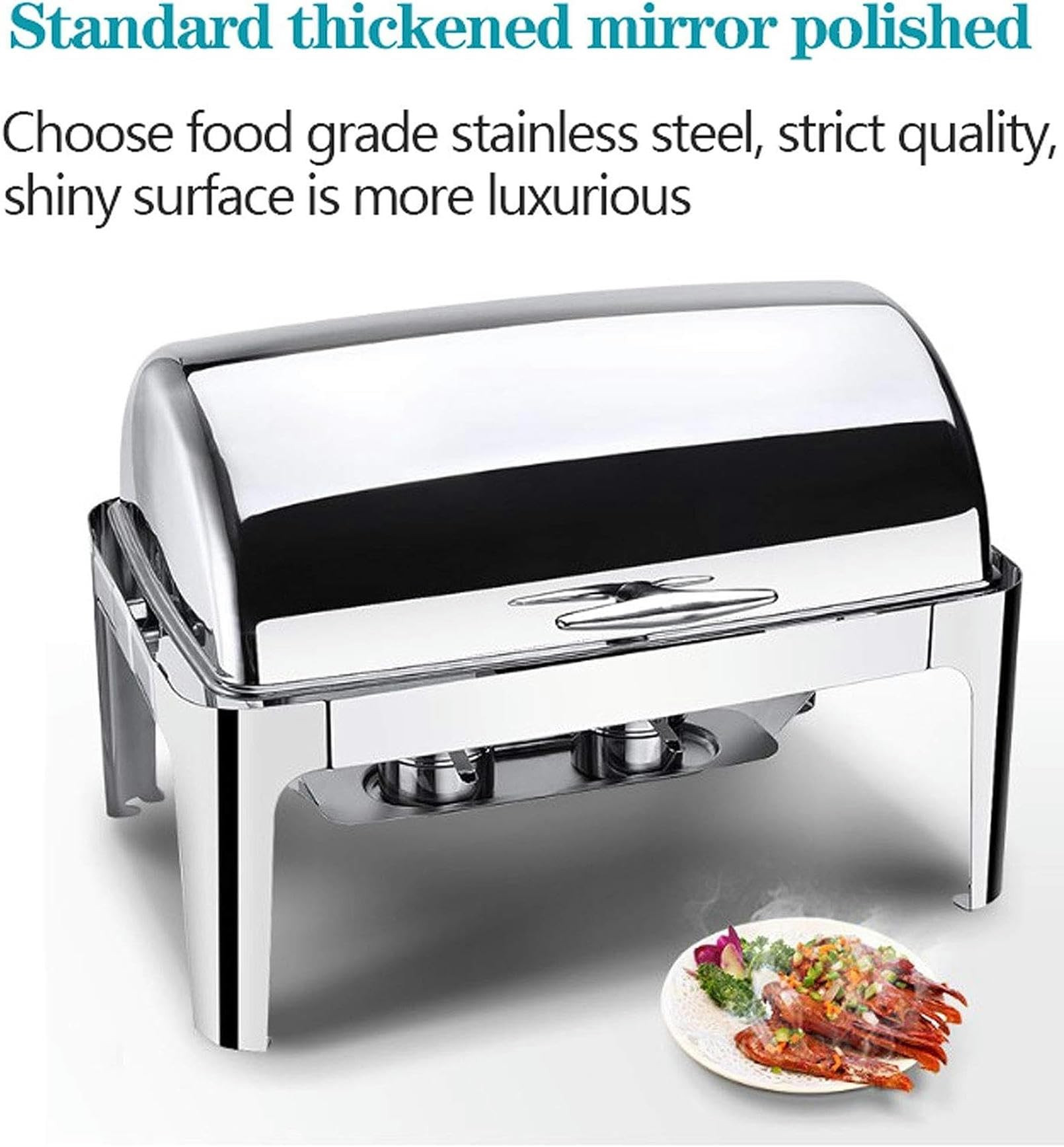 Calentador de Alimentos eléctrico Chafing Dish Chafer Chafing Dish Servidores y Calentadores de Buffet rectangulares comerciales: Mantenga la Comida Fresca y Deliciosa - 9L (A)
